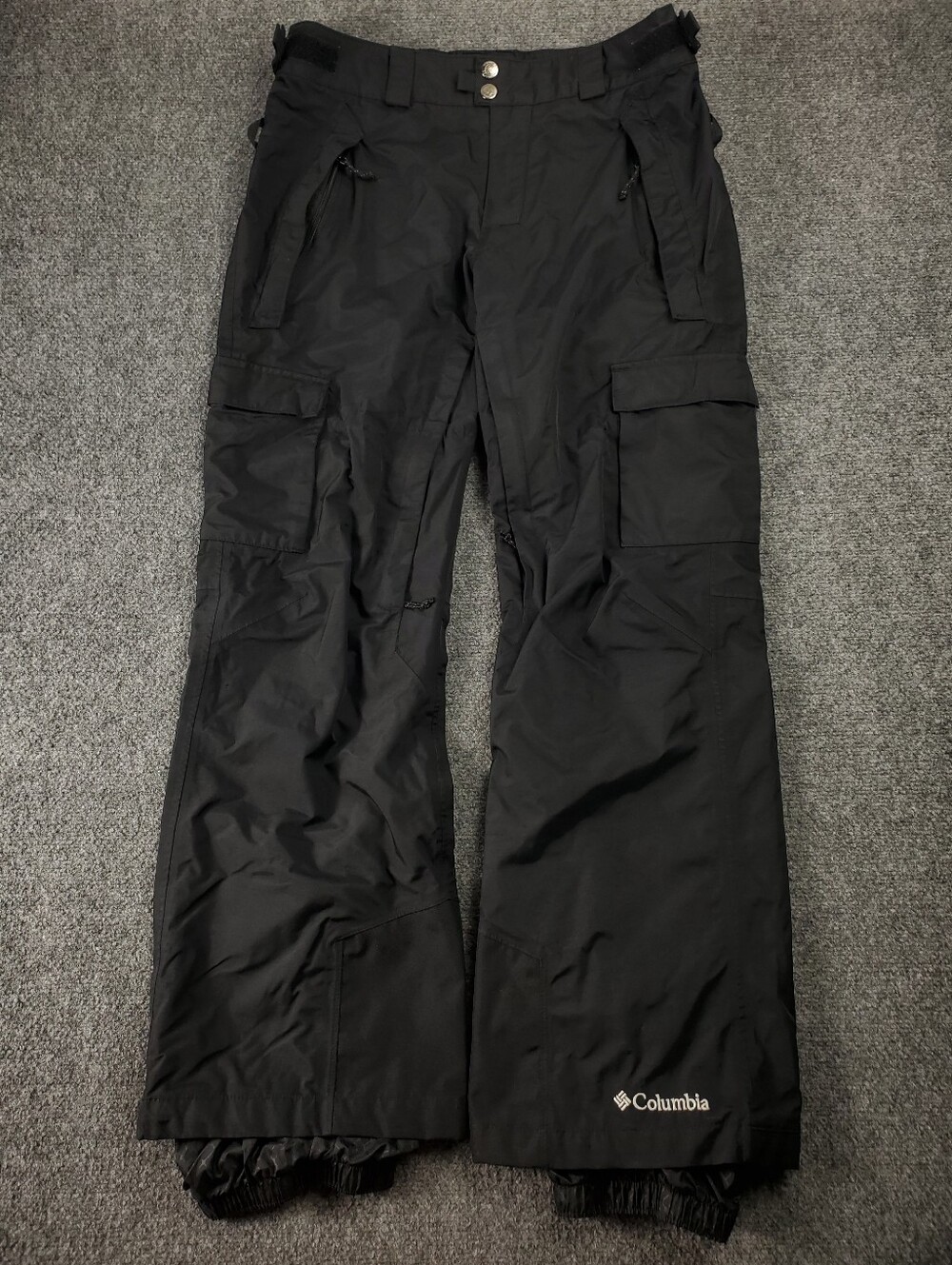Columbia Ridge 2 Run II Ski Snow Pants Medium Regular Black Cargo Omni Heat